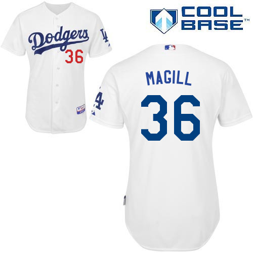 Matt Magill #36 mlb Jersey-L A Dodgers Women's Authentic Home White Cool Base Baseball Jersey